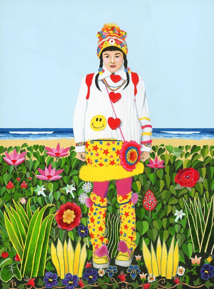 Fruit Girl at the Beach 1 (SOLD)